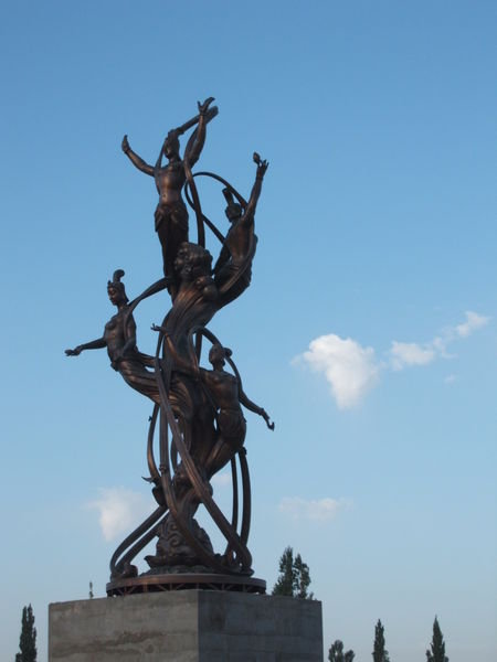 Flying Apsaras statue