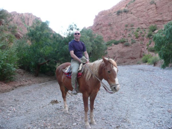 Steve on his VERY stubborn horse!