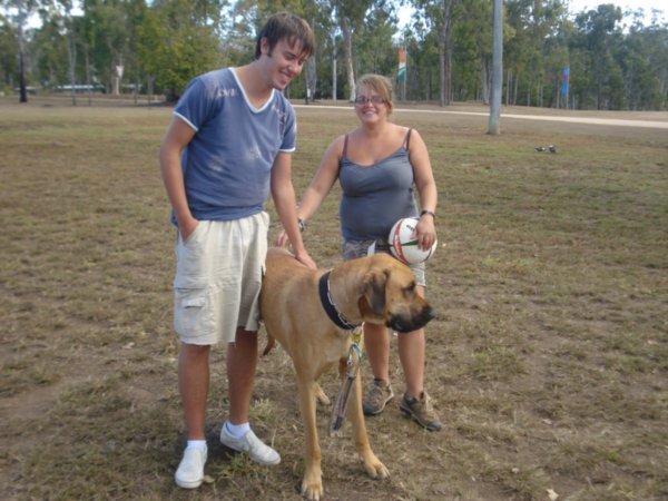 Nick and Megan with the big dog!