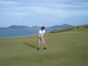 Steven on the golf course