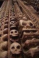 carved skulls on doorway