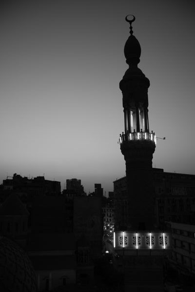 Evening view from our Cairo hostel