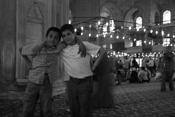 Boys in the Blue Mosque