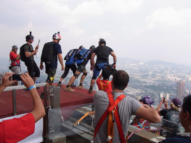 BASE jumping event on KL Tower I