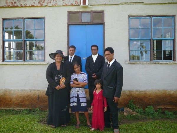 Taina's family at the church