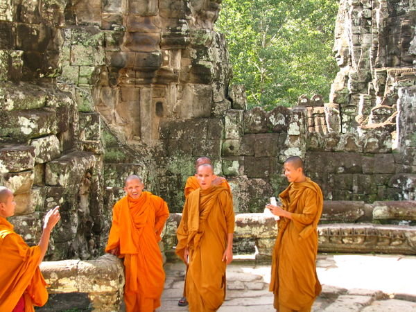 a bunch of touristy monks