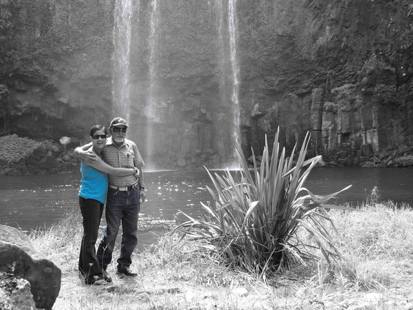 Dad & Angie at Whangarei Falls