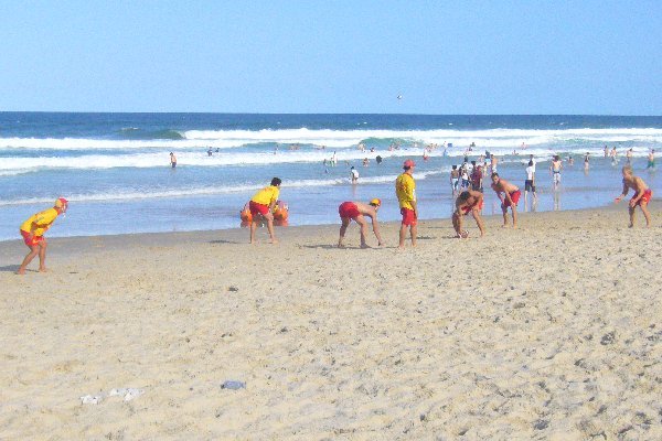 Australian Lifeguards playing American Football?