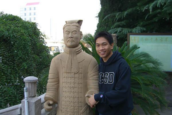 Shaking hands with the Terracotta Warrior