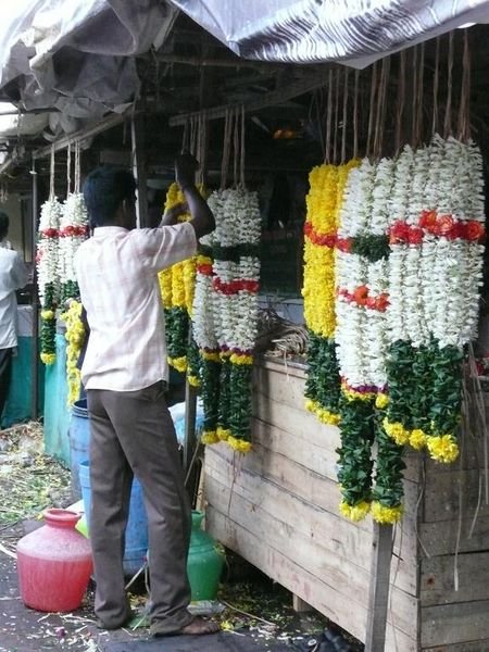 man selling flowers