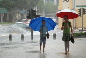 Monsunregn i Singapore