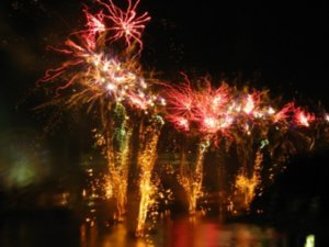 fireworks on the Yarra River