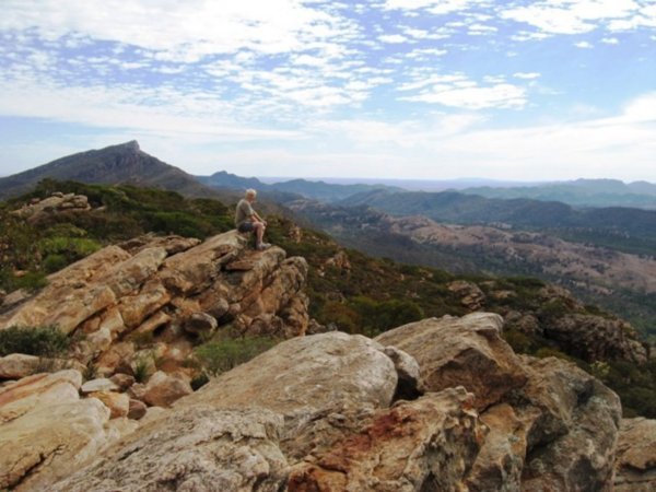 looking across the edge of Wilpena Pound from Mt Olssen 