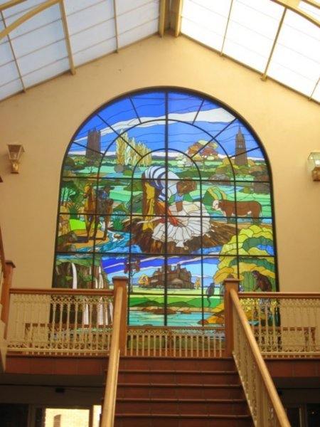 stained glass window in shopping arcade, Armidale 