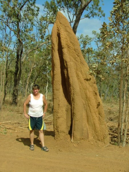 Kate and a rather large termite mound