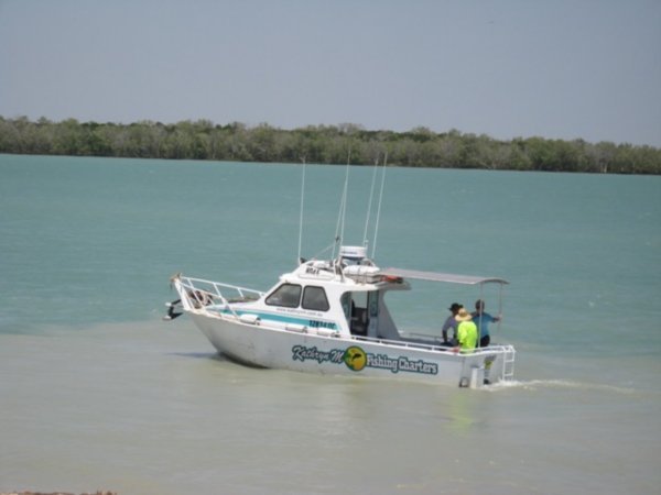 The Kathryn-M fishing boat at mouth of the Norman RIver, Karumba