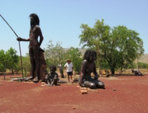 Aboriginal family sculpture at Wyndham