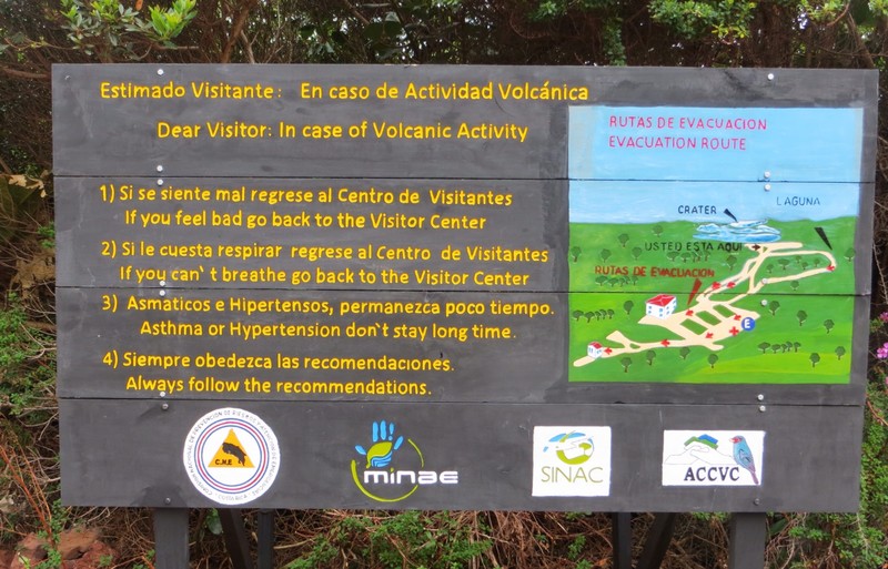 Visitor Warning Sign at Volcan Poas National Park