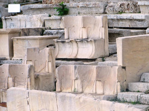 ancient seating at the theater of Dionysos.