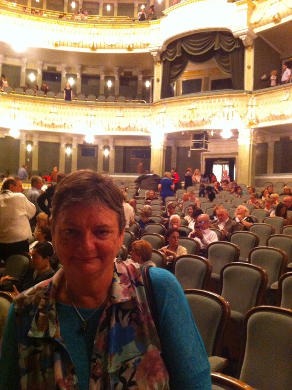 Enjoying the ballet at the Bolshoi Theatre