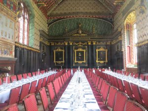 Beautiful dining hall at Queens College, Cambridge 