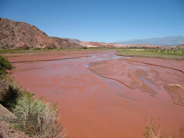 Even the river looks red