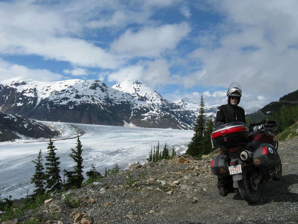 Bike, glacier, and blogger