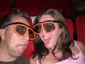 Two weirdos in the IMAX 3D Cinema
