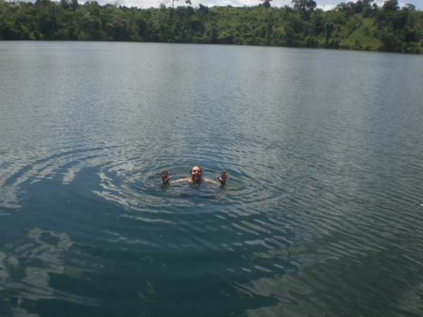 Dean swimming at Boeng Yeak Lom