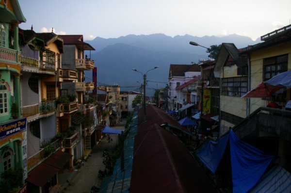 Sapa town in the evening 