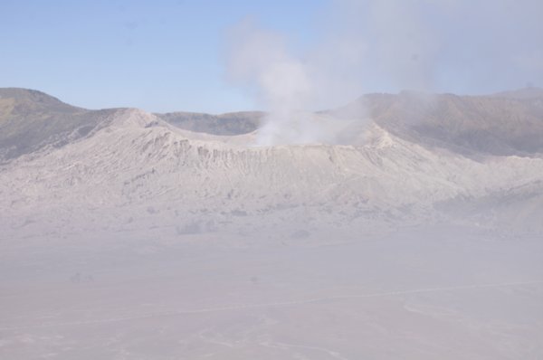 View of Bromo and the surrounding dust clouds!