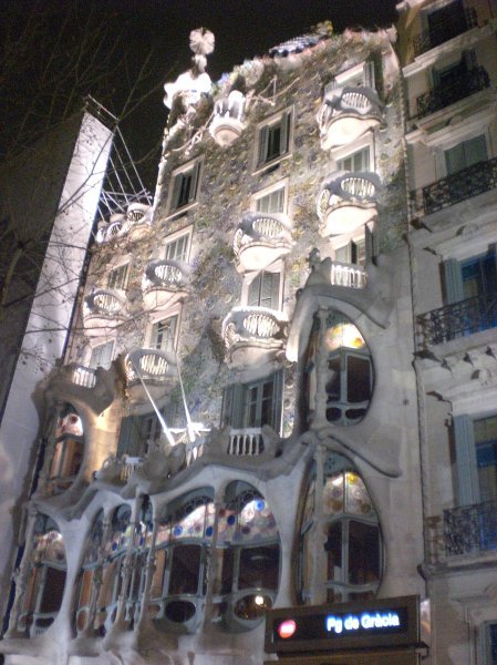 Gaudi house by night