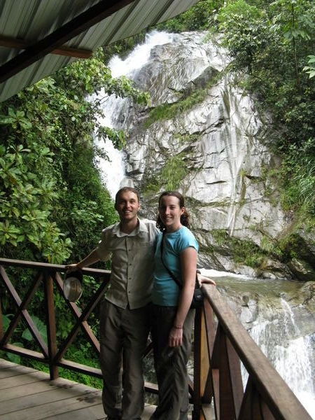 Us at the waterfall in Nanegal