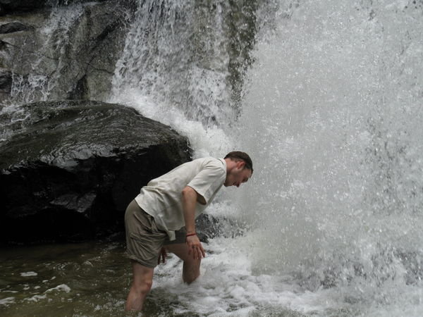 Jack in the waterfall