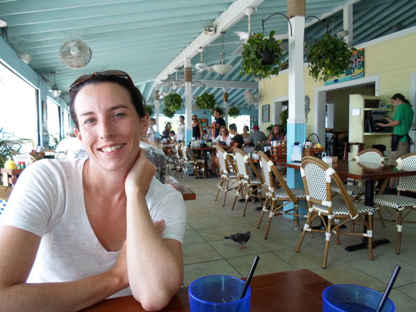 Jackie at the Southernmost Cafe for breakfast