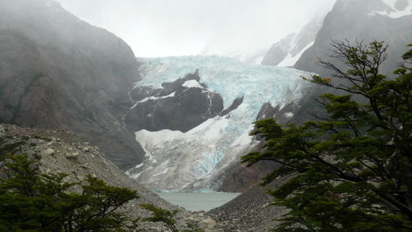 Glacier  coming off Fitz Roy Massif in El Chalten