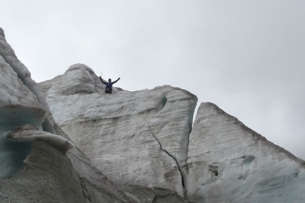 Practicing Ice climbing