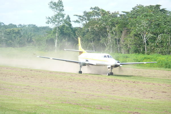 Our 14 seater plane landing
