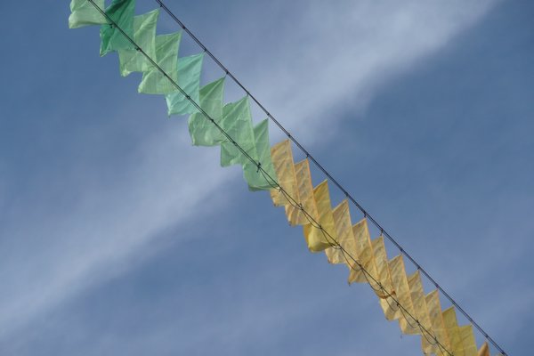 Prayer flags over Tagong