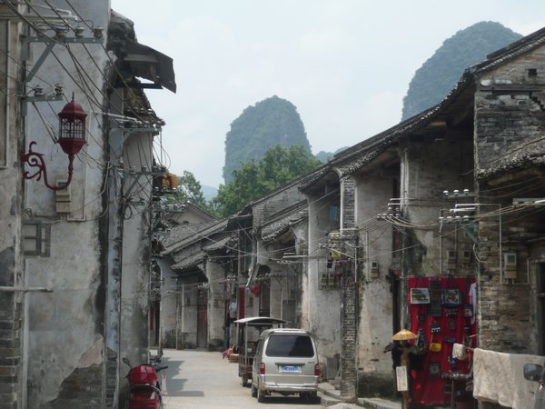 Village street on edge of Li River