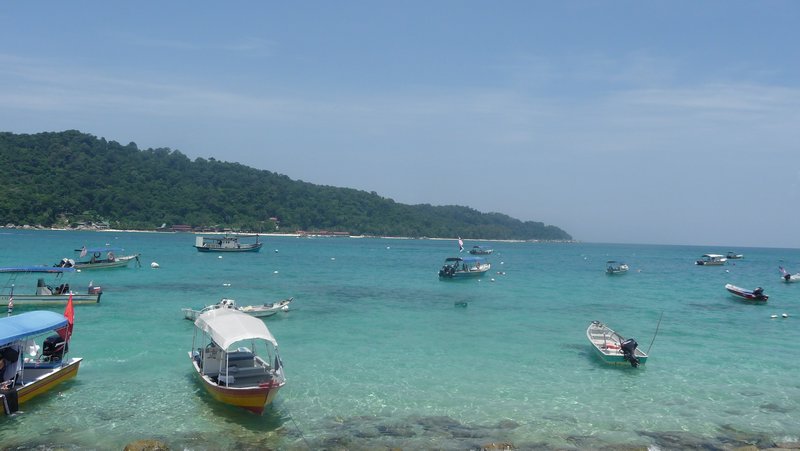 The view across the lagoon to Perhentian Besar