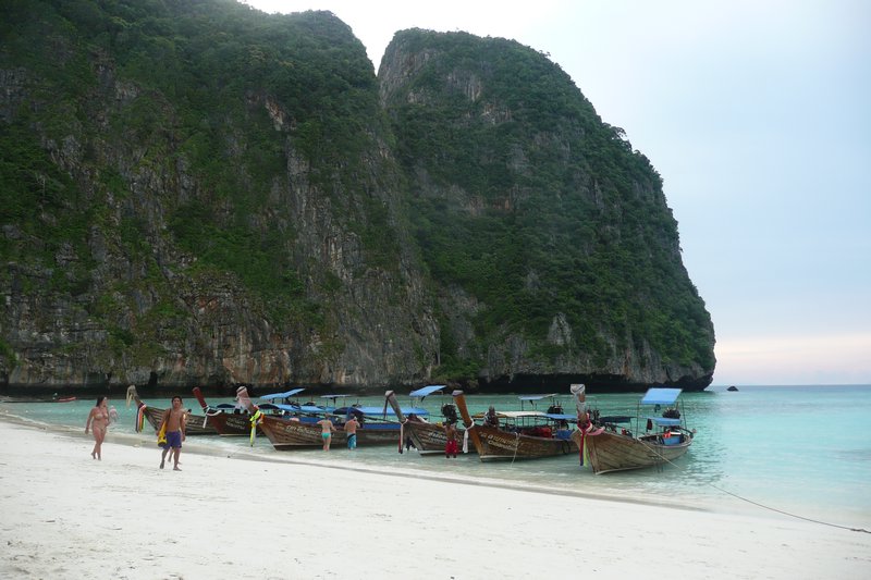 Boats lined up on Koh Phi Phi