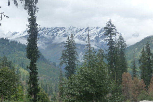 Snow covered mountains above Manali