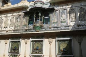 Ornate wall coverings in the Lake Palace - Udaipur