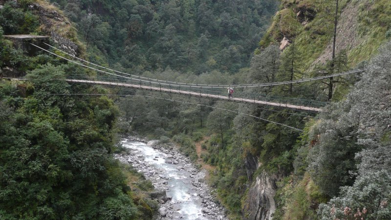 Kailash crossing the Brithi Ganga river