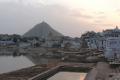 Evening view over Pushkar Lakes and ghats