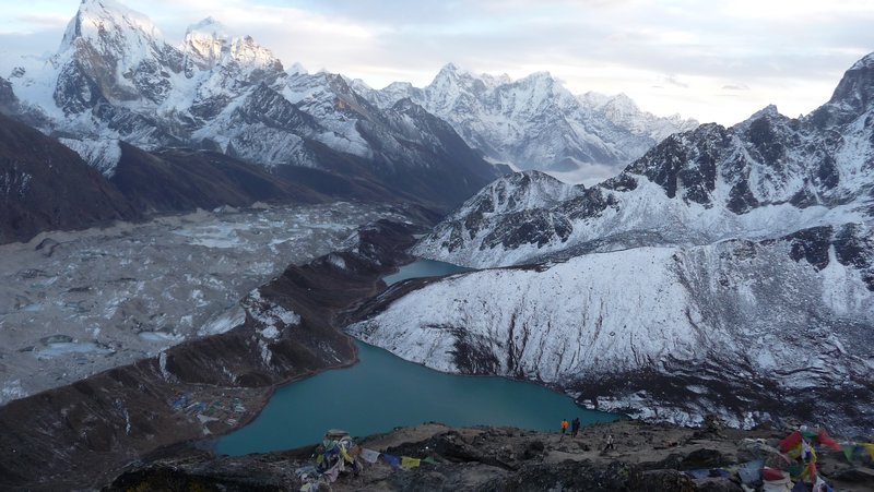 View down to Gokyo from Gokyo Ri