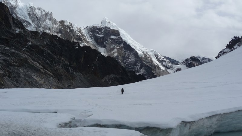 Crossing the Cholatse Glacier over the Cho La Pass