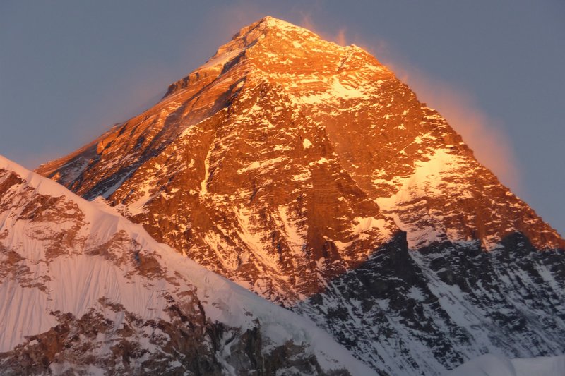 Everest glowing at sunset
