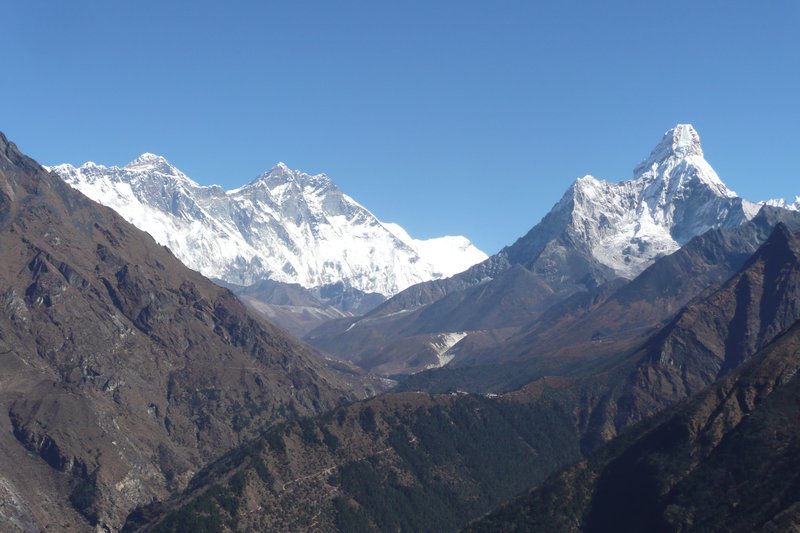 Everest, Lhotse and Ama Dablam from Everest View hotel